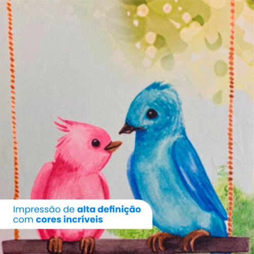 Painel em Tecido Sublimado Redondo Raposinha Aquarela Balão Rosa Arco