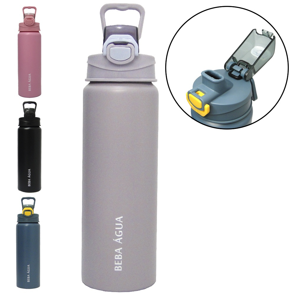 Garrafa Gua Squeeze Inox Al A Ml Academia Treino Escola No Shoptime