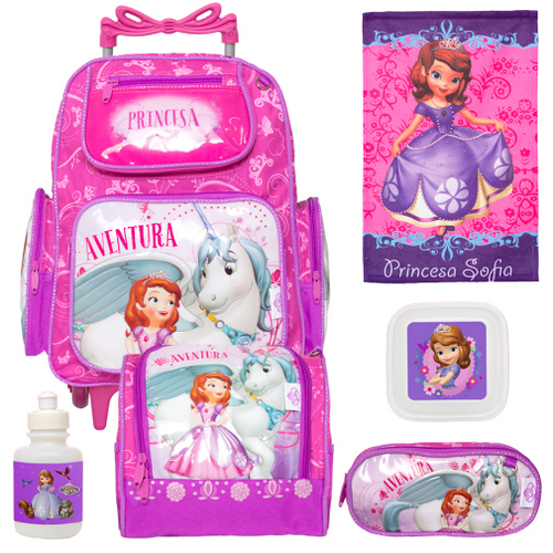 Mochila Feminina Escolar Princesa Sofia De Rodinha Itens Em Promo O