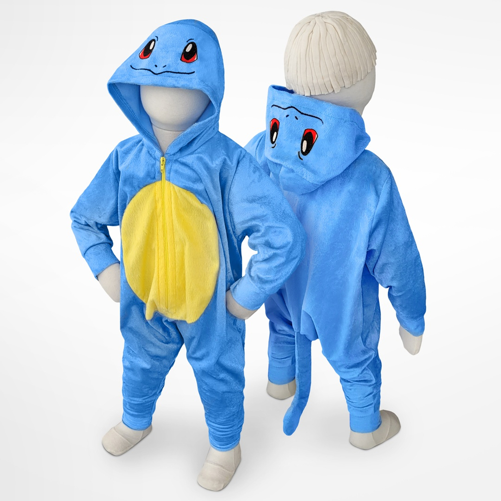 Pijama Squirtle Pokemon Macacão Fantasia Kigurumi Capuz Infantil Adulto