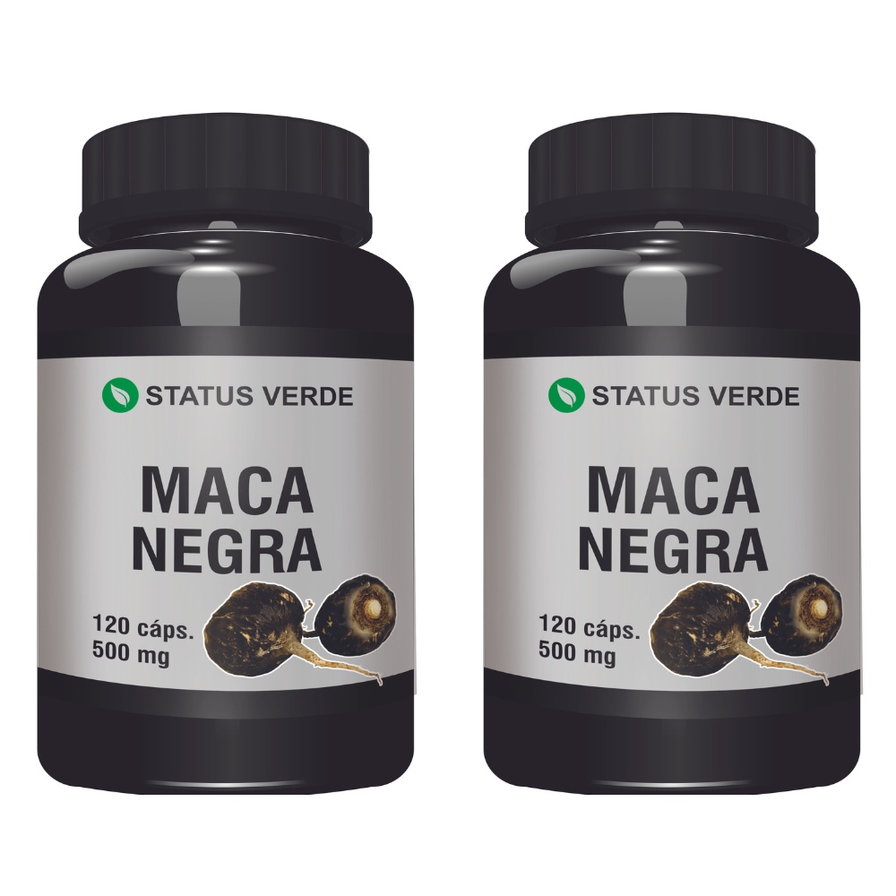 Kit 2 Maca Peruana Negra 240cáps 500mg Status Verde Submarino