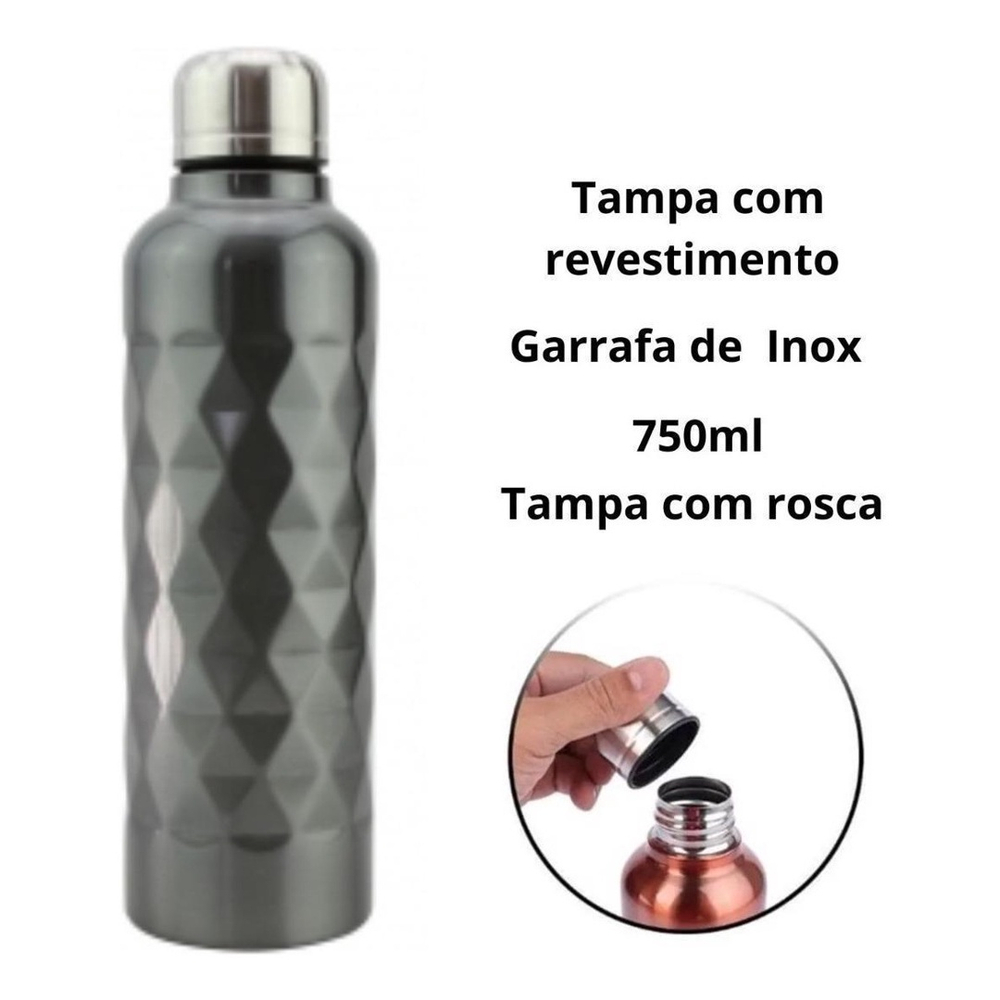 Garrafa Squeeze Inox Fitness Gua Academia Esporte Submarino