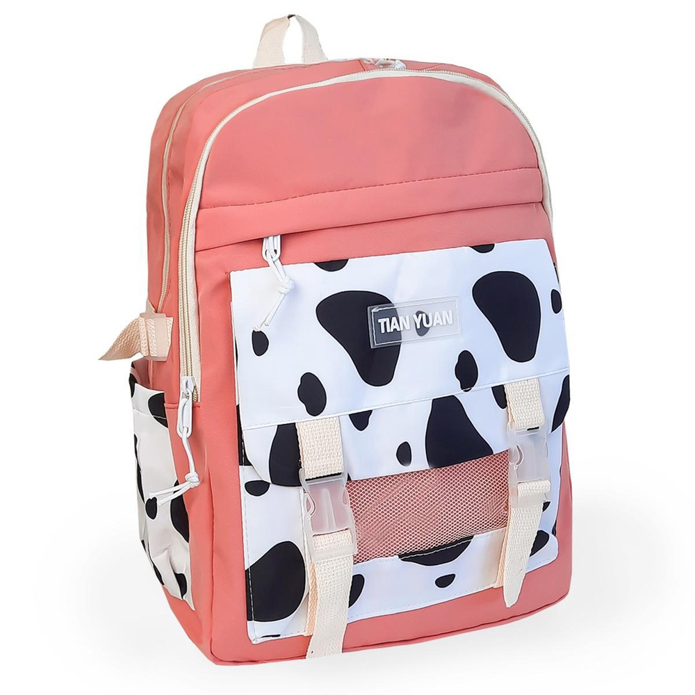 Mochila Bolsa Feminina Escolar Estampada Vaca Fofa Kawaii Sa Na