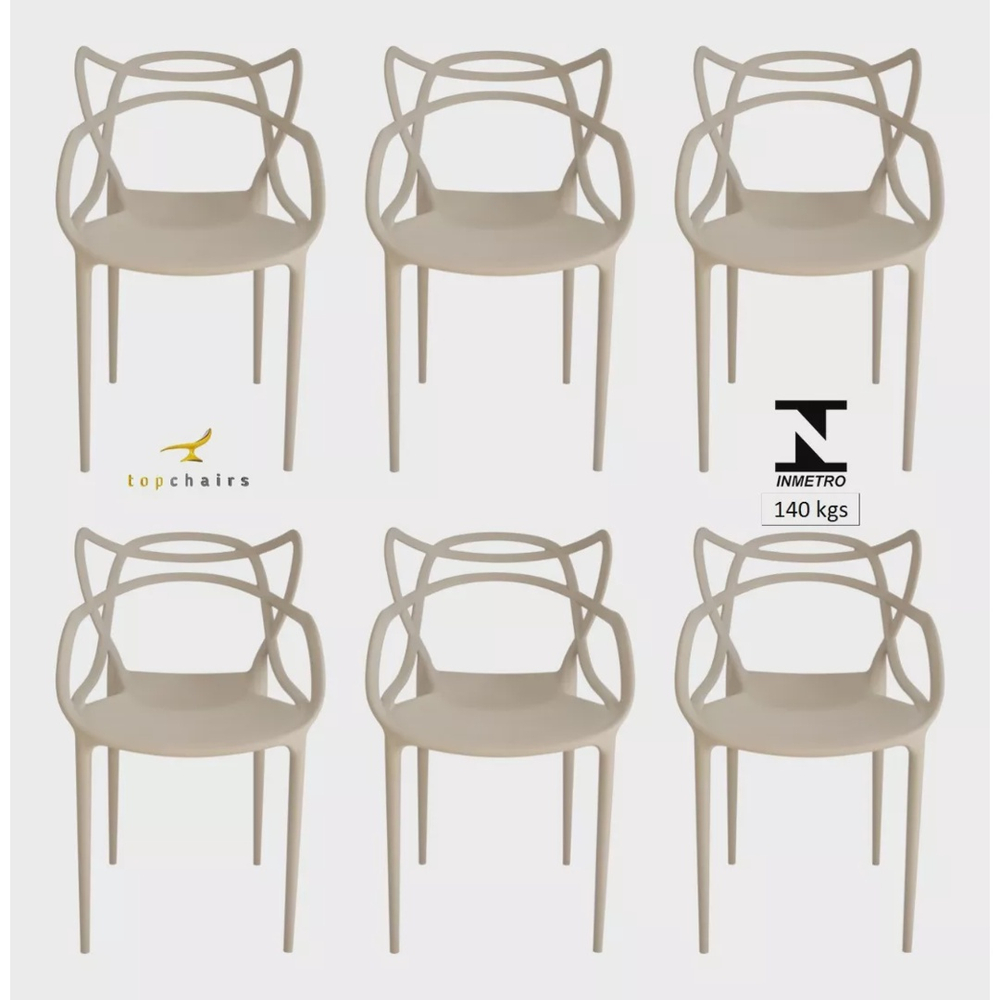 Cadeira Allegra Nude Top Chairs kit 6 em Promoção na Americanas