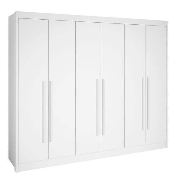 Guarda Roupa Casal 6 Portas 7 Gavetas New Athos Branco Móveis D