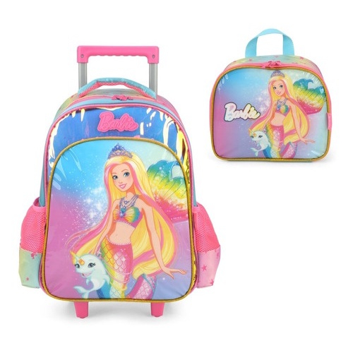 Kit Escolar Mochila Rodinhas Original Sereia Barbie No Shoptime