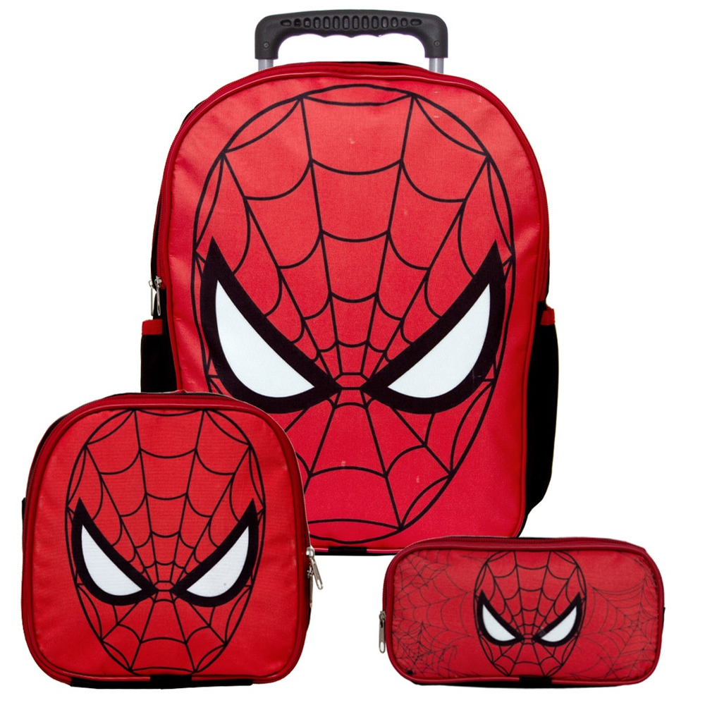 Mochila Masculina De Rodinha Homem Aranha Lancheira Estojo No Shoptime