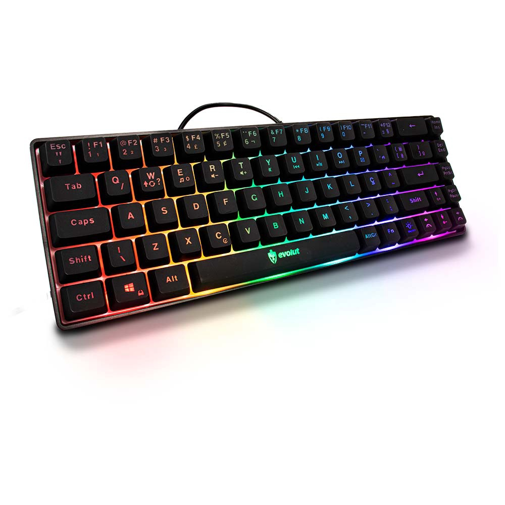 Teclado Gamer Evolut Fay EG211 Rainbow Compacto 60 Usb ABNT2