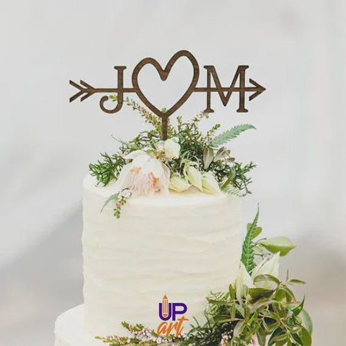 Topo De Bolo Em Mdf As Iniciais Do Casal Topper Cake Casamento