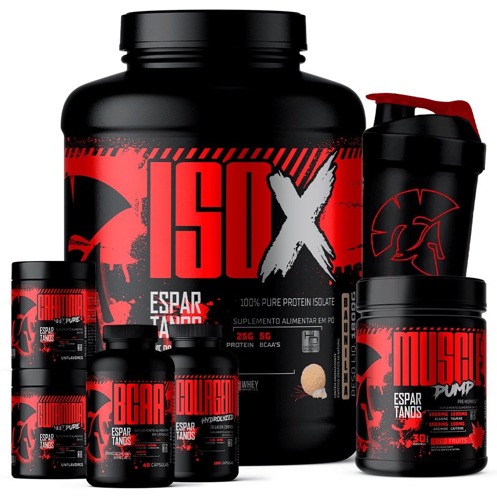 Kit Whey Protein Iso X G Creatina G Bcaa Glutamina G