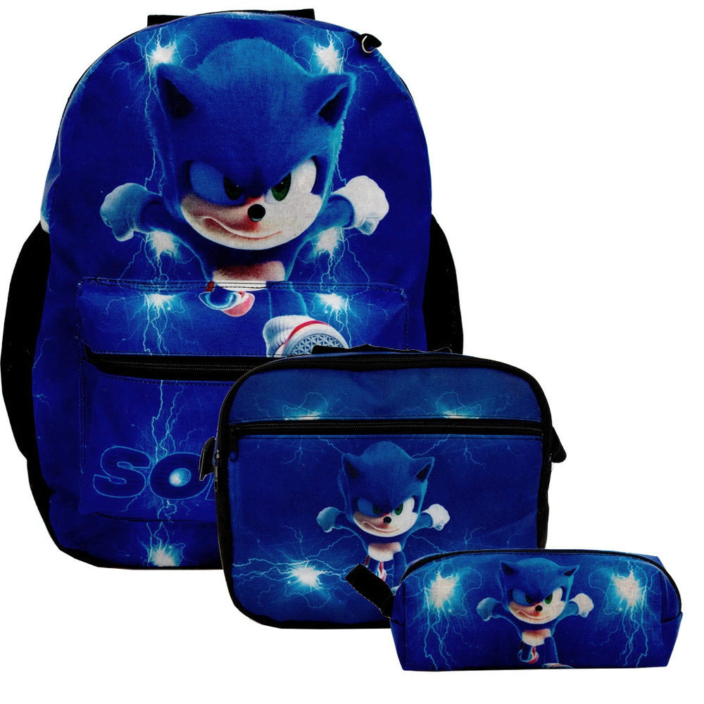 Mochila Masculina Escolar Juvenil Sonic The Hedgehog Costa Na