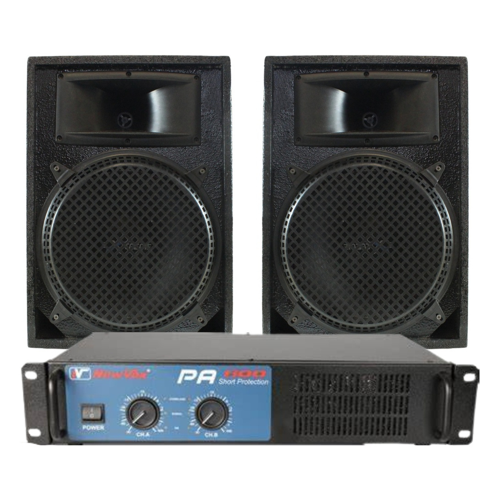 Kit Amplificador Pa W Rms Caixas Ac Sticas W Rms Em