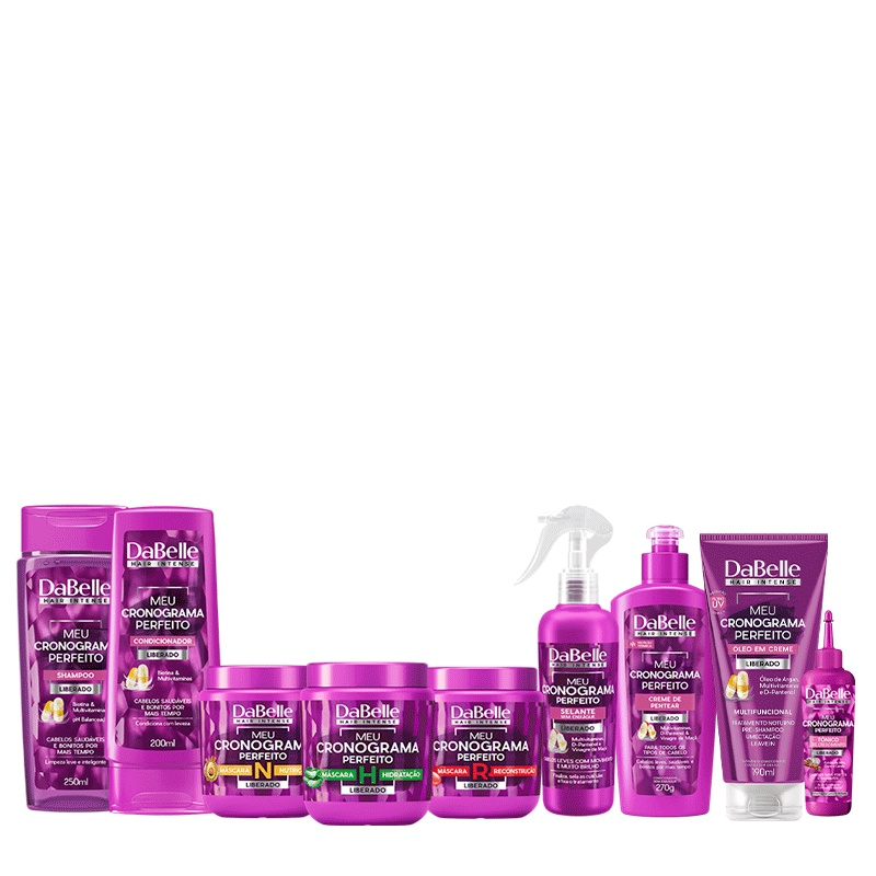 Kit DaBelle Hair Intense Meu Cronograma Perfeito Full 9 Produtos