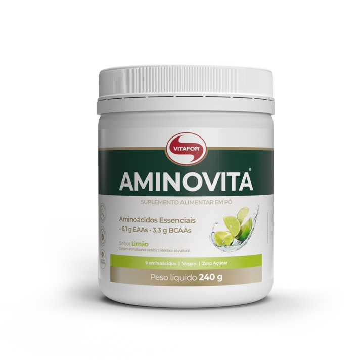 Amino Cidos Essenciais Aminovita Vitafor G Vegan Original No Shoptime