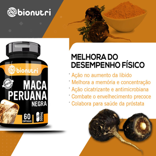 Maca peruana Negra Ashwagandha Ginseng Indiano 60 Cápsulas cada 500mg