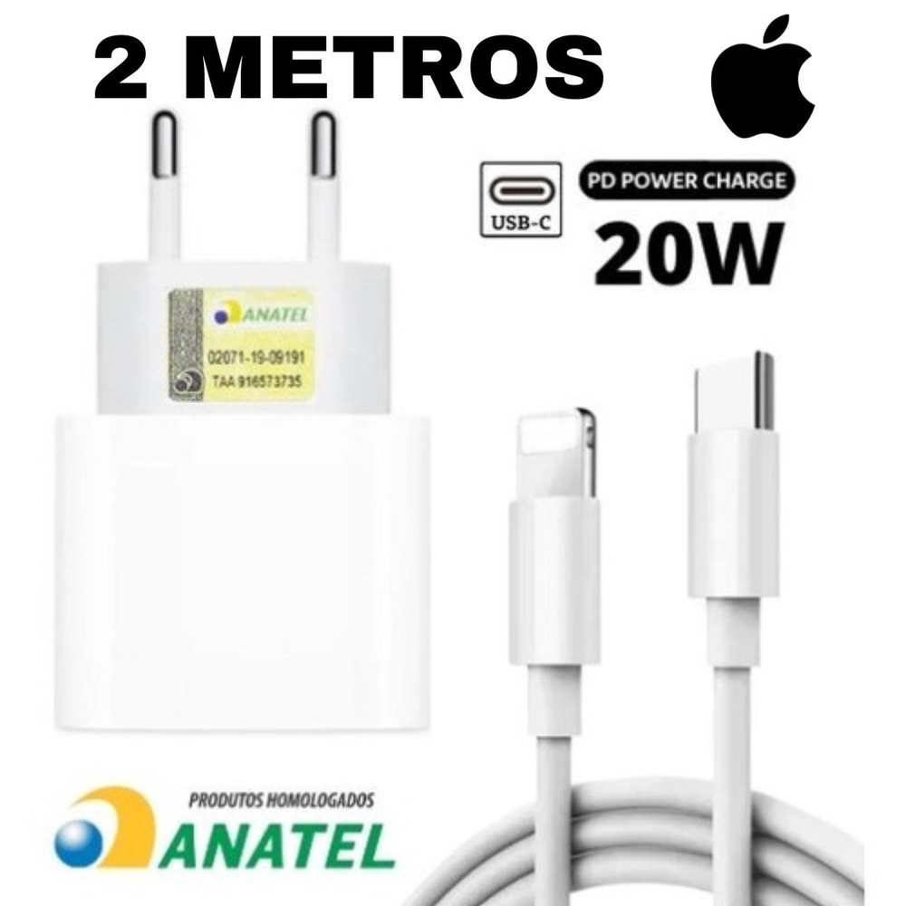 Carregador Completo Metros Original Apple Adaptador Caixinha Parede