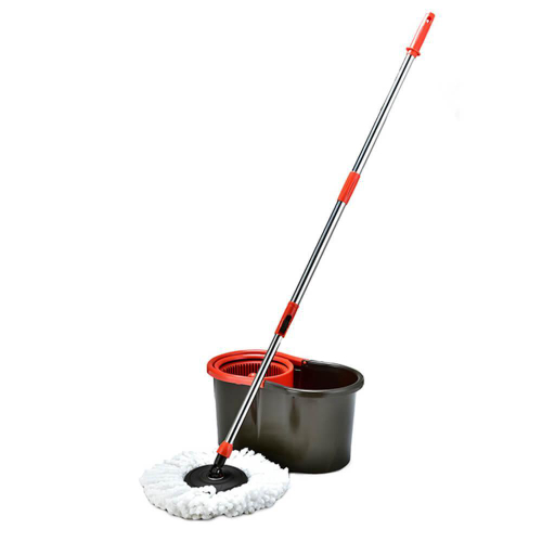 Mop Giratório Esfregão Balde 8L Vermelho e Preto Powermaid em