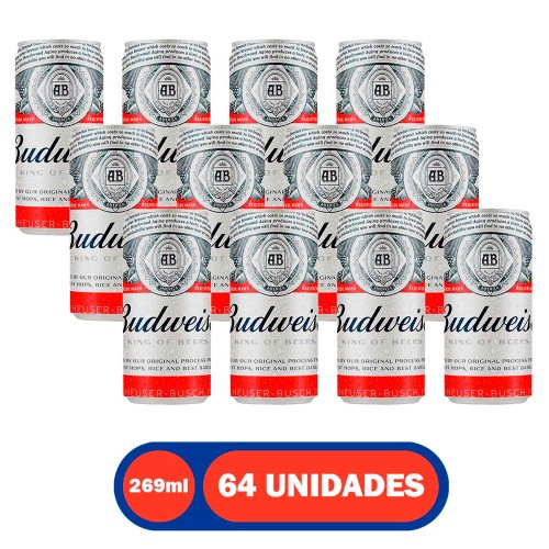 Cerveja American Lager Lata 269 Ml 64 Unidades Budweiser Submarino