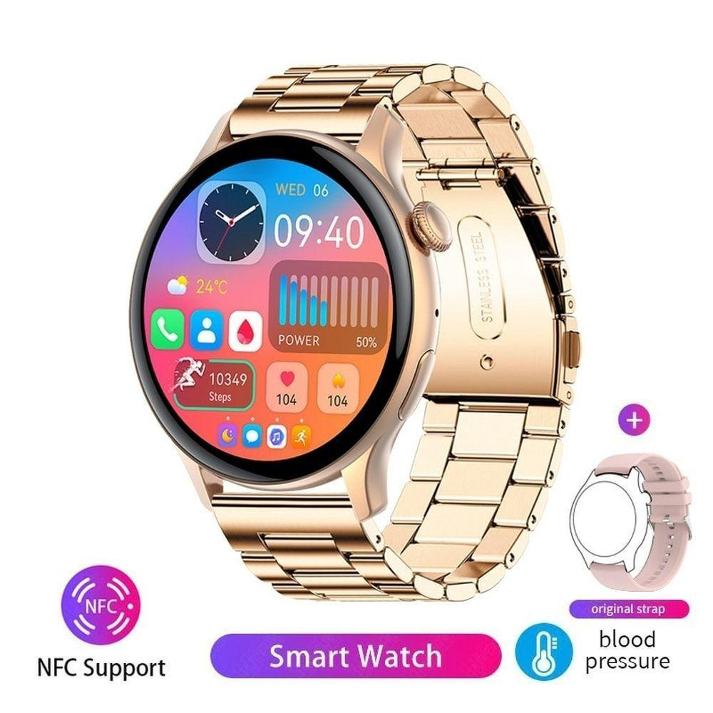 Relógio Smartwatch Feminino Foxbox 7012A à Prova D Água Ouro Tela Hd