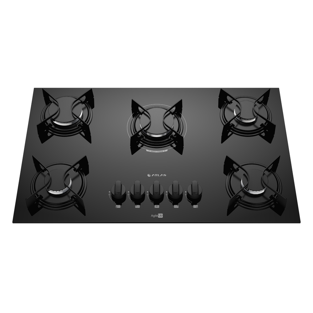 Fog O Cooktop Bocas Preto Mesa Vidro Atlas Agile Up Bivolt