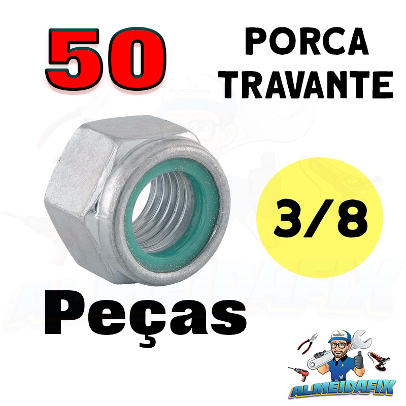 Porca Auto Travante 3 8 Parlock Zincado 50 Unidades em Promoção na