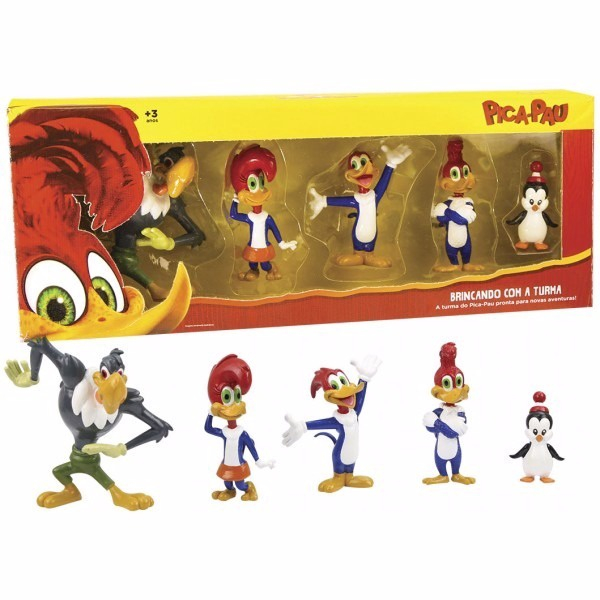 Pica Pau Brincando A Turma Set 5 Figuras Original Dtc 4229 No