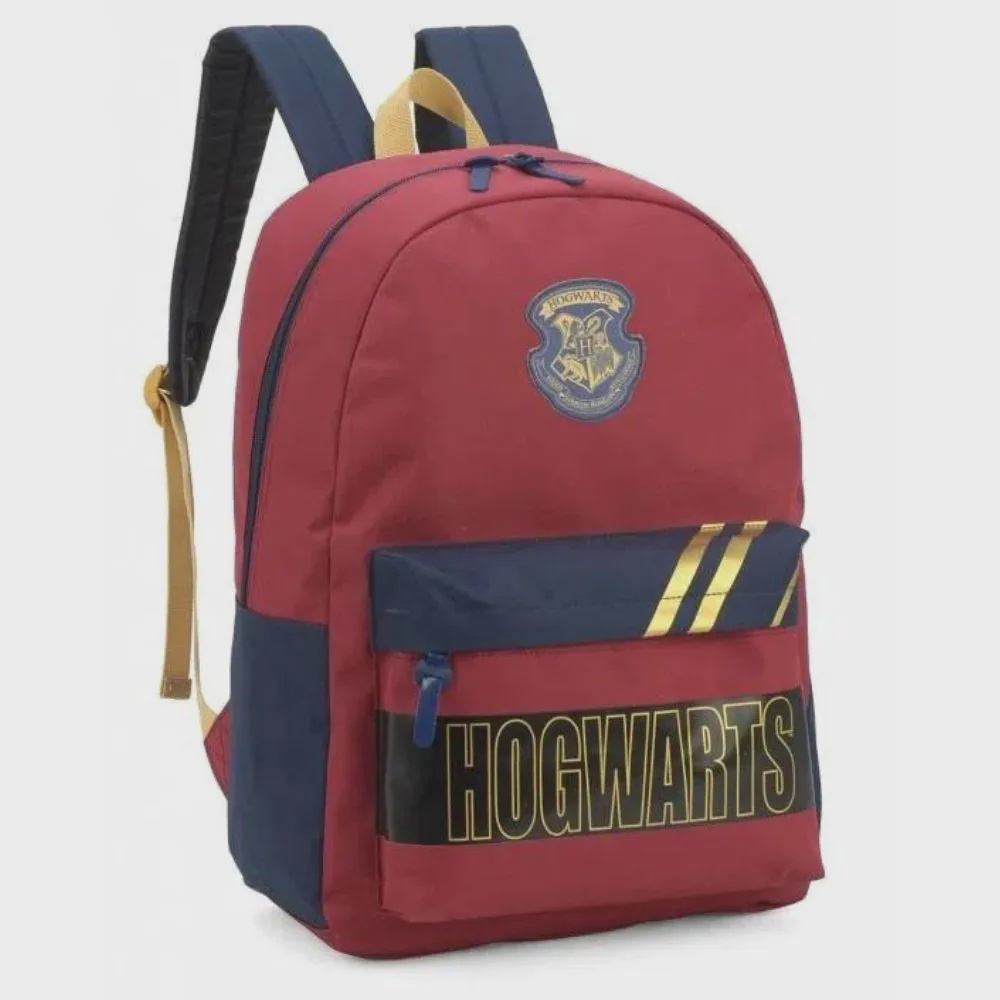 Mochila de Costas Escolar Juvenil Harry Potter Grifinória Vinho em