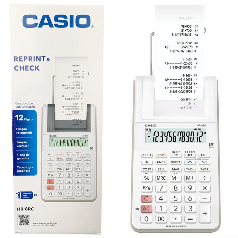 Calculadora Casio Bivolt Impress O Hr Rc Bobina Digitos Em Promo O