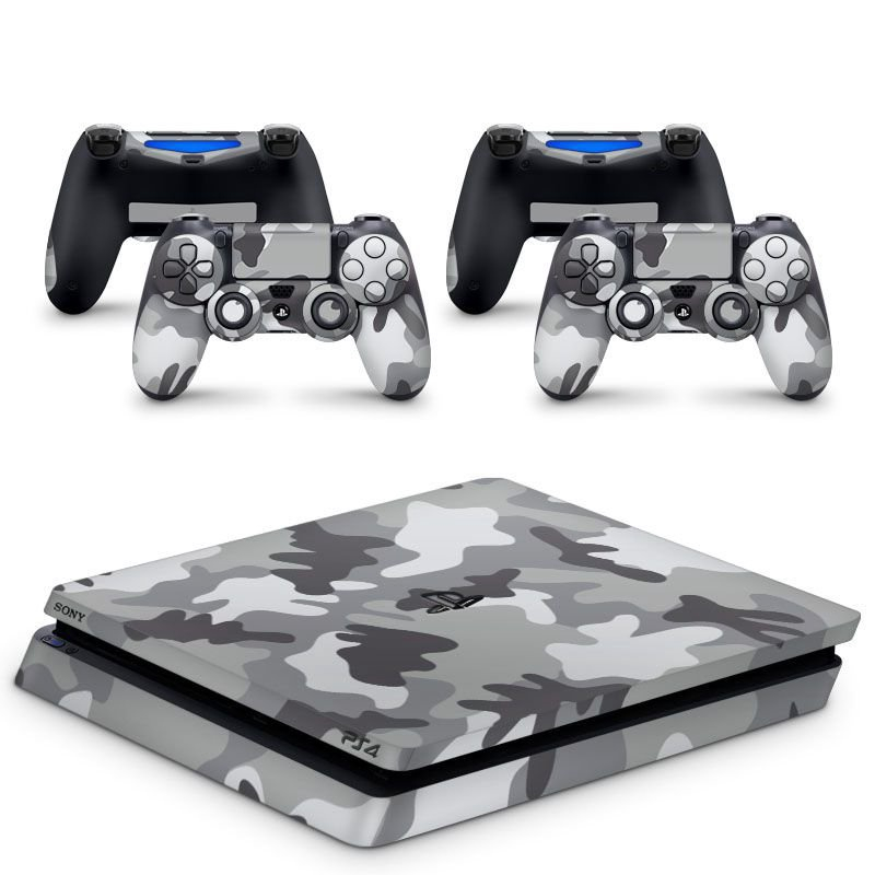 Skin Adesivo Protetor Ps4 Slim cinza Camuflado em Promoção Ofertas