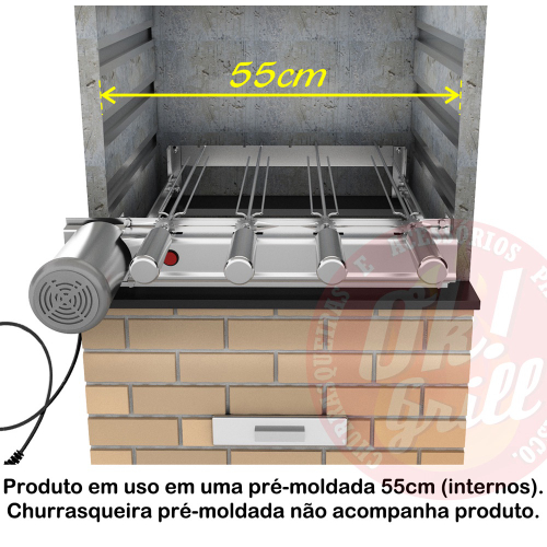 Churrasqueira Gira Grill Inox Kit Baixo Espetos Grelha No Shoptime