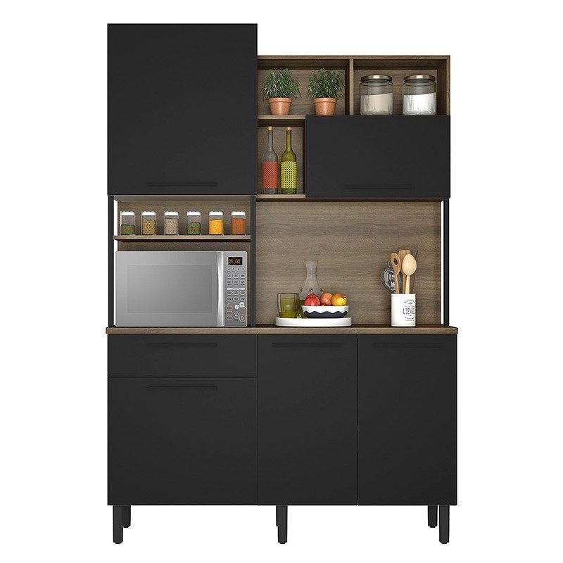 Cozinha Compacta 5 Portas 1 Gaveta Bali Itatiaia Preto Matte No Shoptime