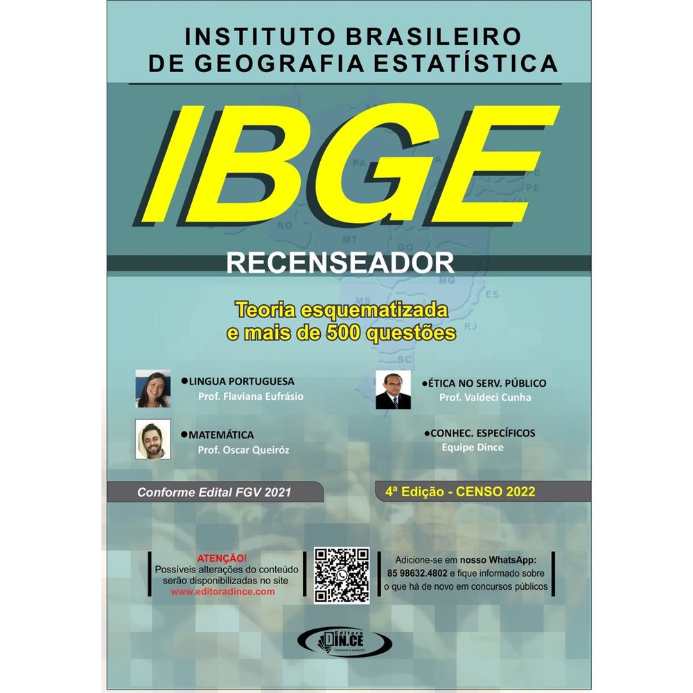 Apostila Ibge Recenseador Teoria E Quest Es Cebraspe Impressa