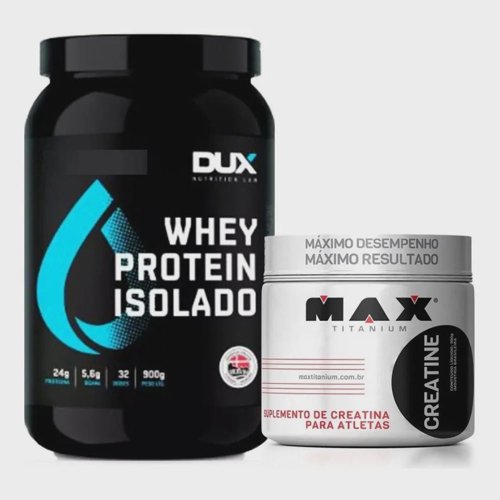 Kit Whey Isolado Dux Creatina Max Titanium 300 Gr Submarino