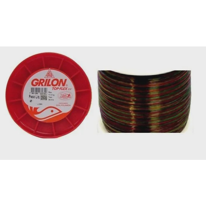 Linha Monofilamento Grilon Top Flex 050mm 27 8lbs 12 6kg 250gr Em