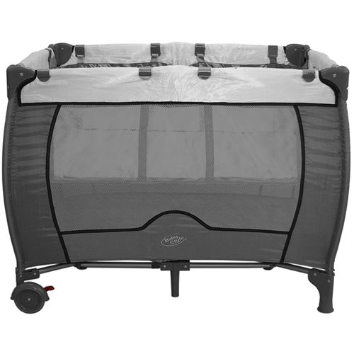 Berço Cercado Compacto Cinza - Baby Style