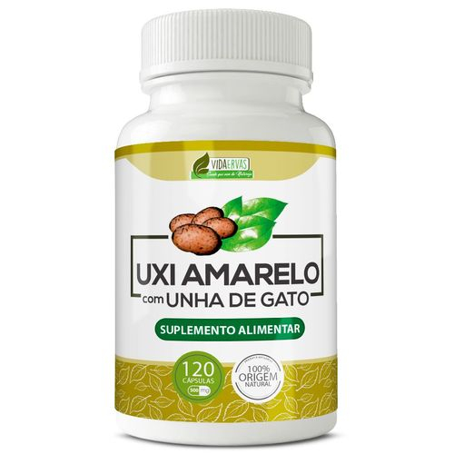 Uxi Amarelo Com Unha De Gato 500mg 120 Capsulas Vida Ervas Nas