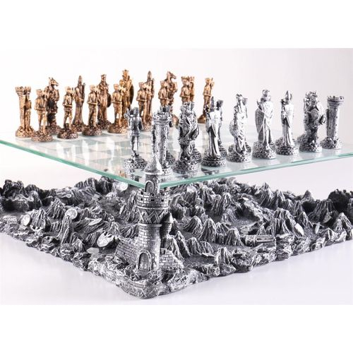 Jogo Tabuleiro De Xadrez Luxo Cavaleiros Medievais 3d 32 Pcs - Sul