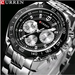 Menor preço em Relógio Masculino Curren Bracelete Inox Fundo Preto
