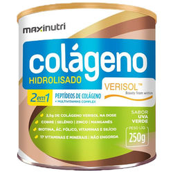 Colágeno Hidrolisado 2x1 Verisol Uva Verde 250g Maxinutri Menor preço em Colágeno Hidrolisado 2x1 Verisol Uva Verde 250g Maxinutri