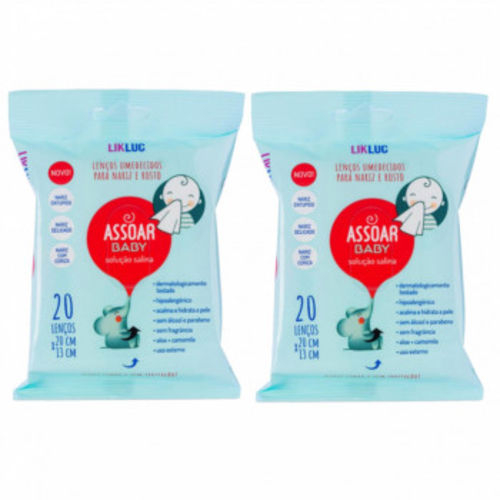 Kit Com 2 Lencos Umedecidos Para Nariz E Rosto Assoarbaby Com Soro-fisiologico Likluc Menor preço em Kit Com 2 Lencos Umedecidos Para Nariz E Rosto Assoarbaby Com Soro-fisiologico Likluc