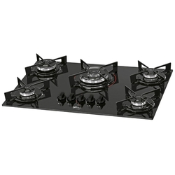 Menor preço em Fogão Cooktop 5Q Tripla Chama Fit Line Gás Mesa Vidro Fischer