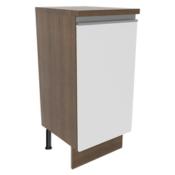 Balcão Madesa Glamy 35 cm 1 Porta - Rustic/Branco Menor preço em Balcão Madesa Glamy 35 cm 1 Porta - Rustic/Branco