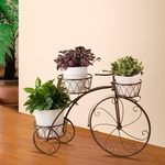 Outdoor Planta de vaso interior Levante Garden Decor Flor rack de ferro forjado de bicicleta