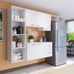 Cozinha Compacta 4 Peças 5 Portas Anabela Yescasa Branco Menor preço em Cozinha Compacta 4 Peças 5 Portas Anabela Yescasa Branco
