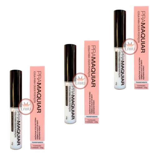 Qual o preço do(a)Kit 3 Colas para Cílios Postiço transparente Pramaquiar - Sem Latex Kit 3 Colas para Cílios Postiço transparente Pramaquiar - Sem Latex