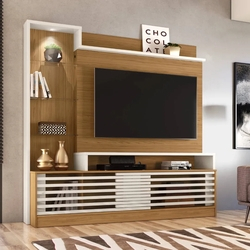 Estante Home Theater p/ TV 55" Madetec Frizz Prime Naturale / Off White Menor preço em Estante Home Theater p/ TV 55" Madetec Frizz Prime Naturale / Off White