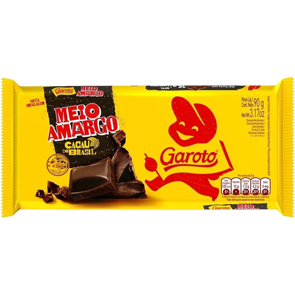 Chocolate Garoto Meio Amargo 90g em Promoção na Americanas