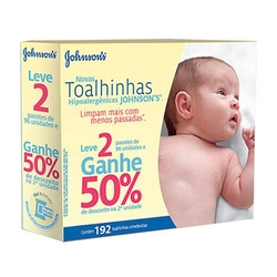 Kit 2x96 Toalhas Umedecidas Johnsons Baby Recém Nascido Menor preço em Kit 2x96 Toalhas Umedecidas Johnsons Baby Recém Nascido
