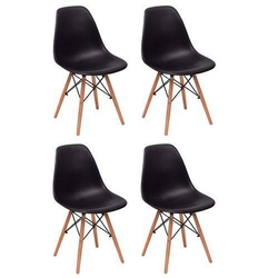 Conjunto 4 Cadeiras Charles Eiffel Eames Fortt FT-18090 Preta Menor preço em Conjunto 4 Cadeiras Charles Eiffel Eames Fortt FT-18090 Preta