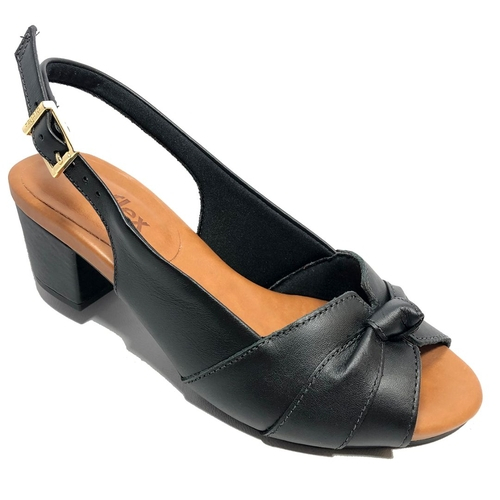 peep toe couro usaflex